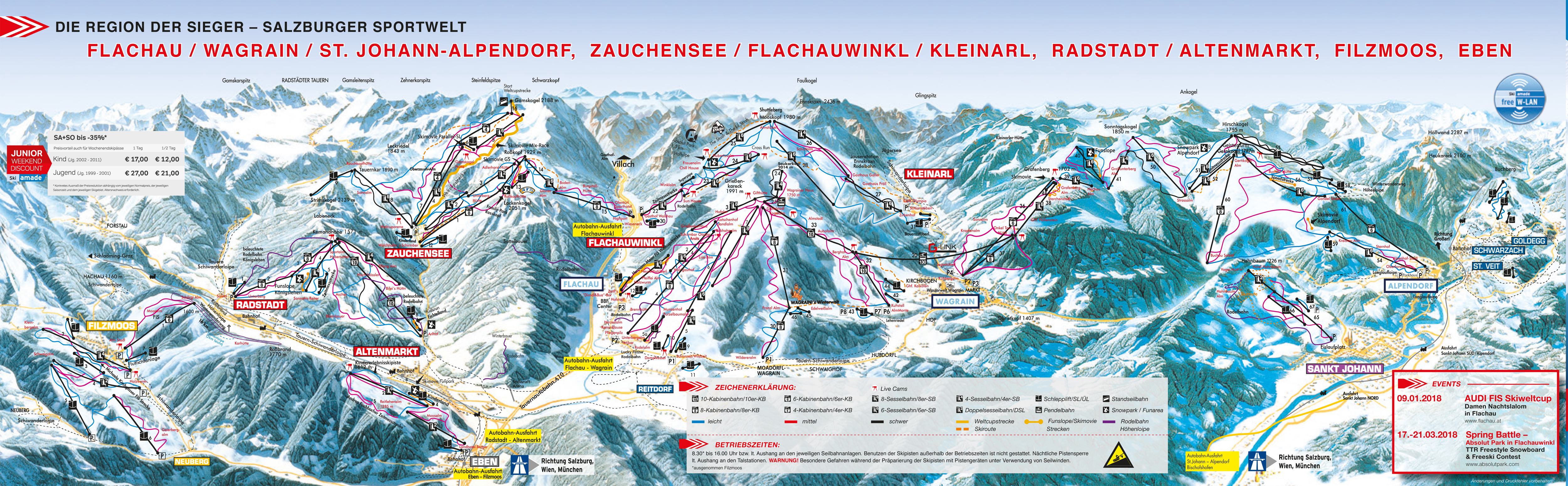 Flachau ski map