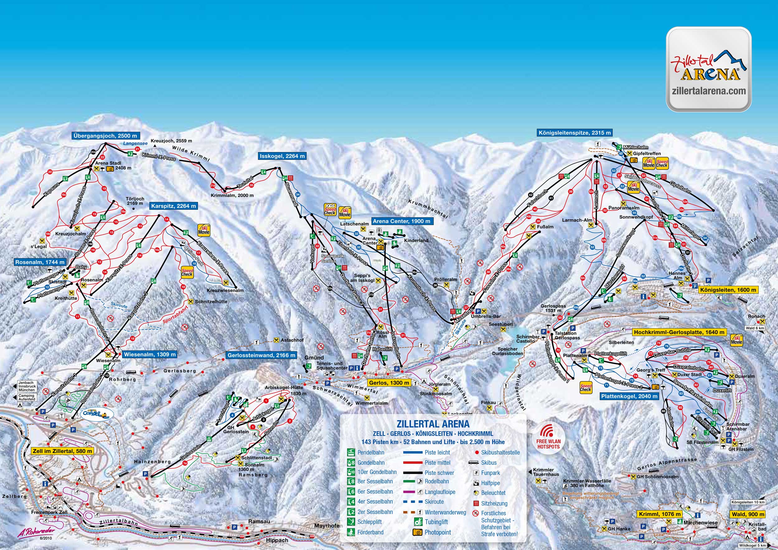 Zillertal ski map Zillertal ski map