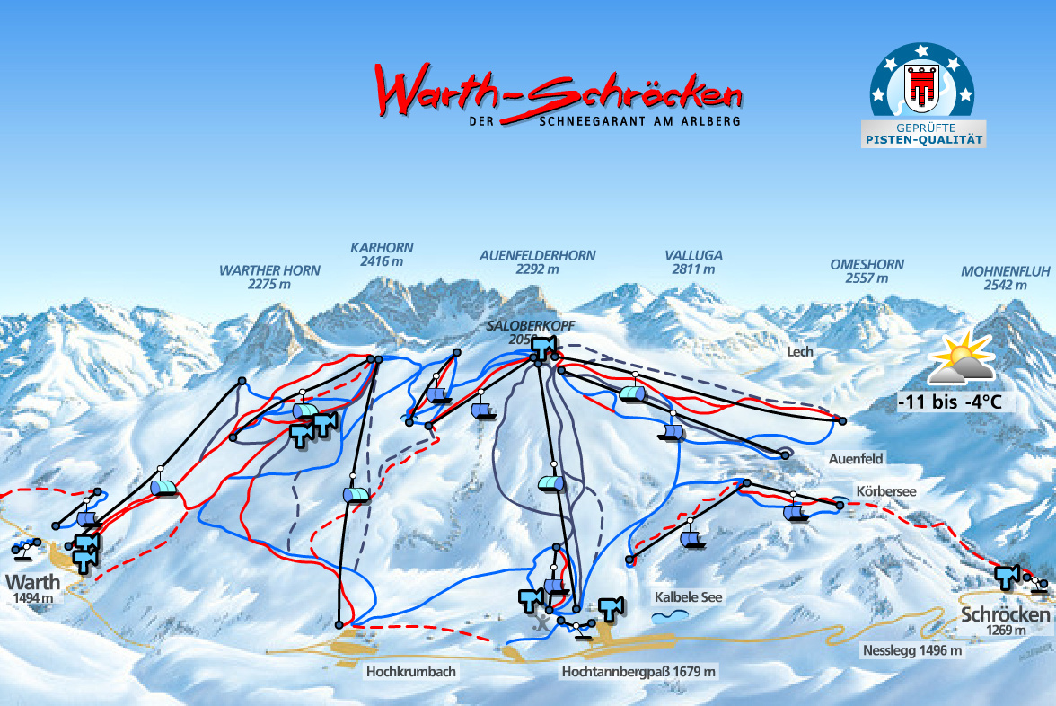Warth Schröcken Plans des pistes Warth Schröcken Plans des pistes