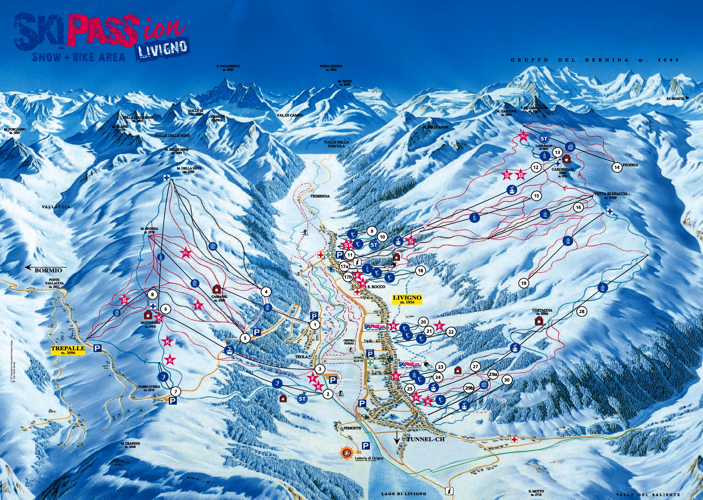 Livigno - Skikarte Livigno - Skikarte