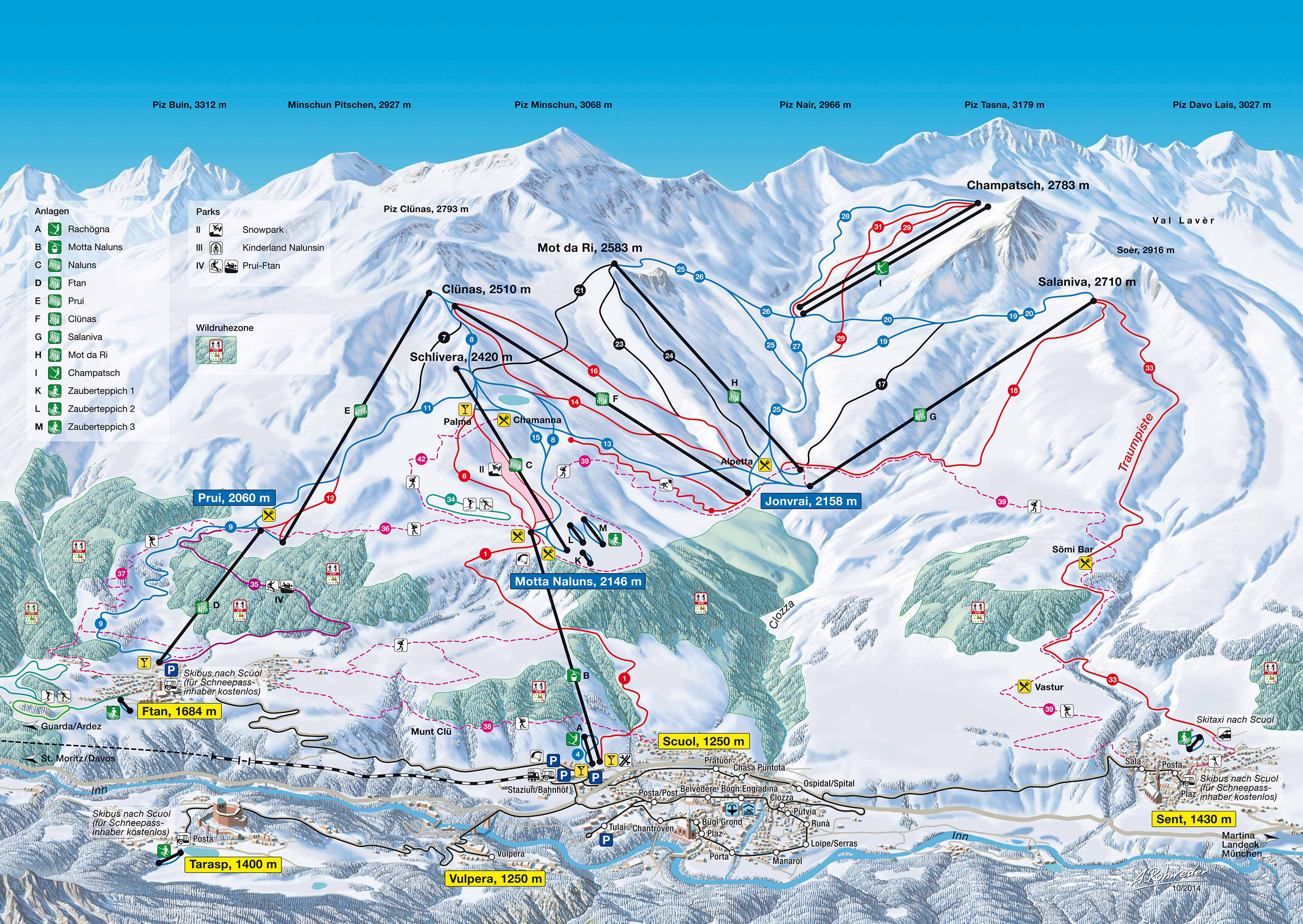 Engadin Scuol ski map Engadin Scuol ski map