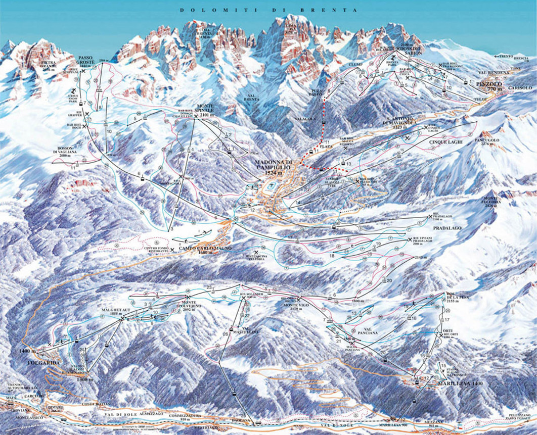 Pinzolo ski map