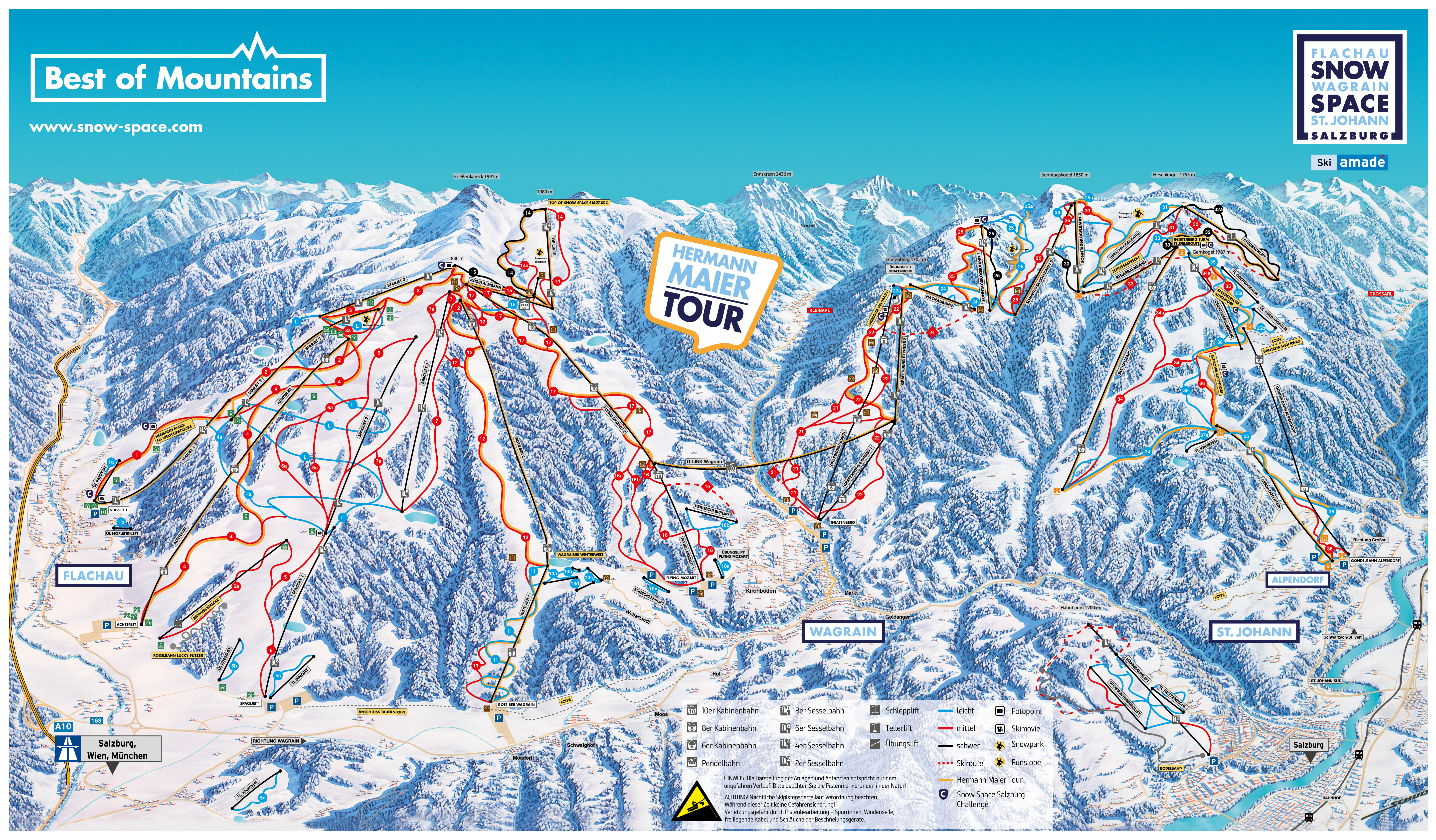 Wagrain - Kleinarl ski map Wagrain - Kleinarl ski map