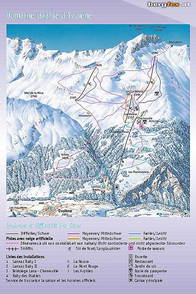 Switzerland Ski Resorts Map