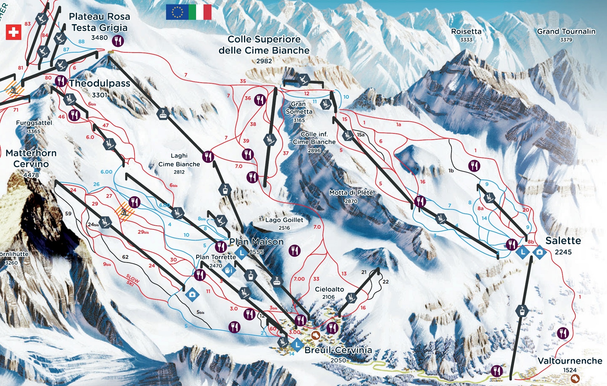 Cervinia ski map