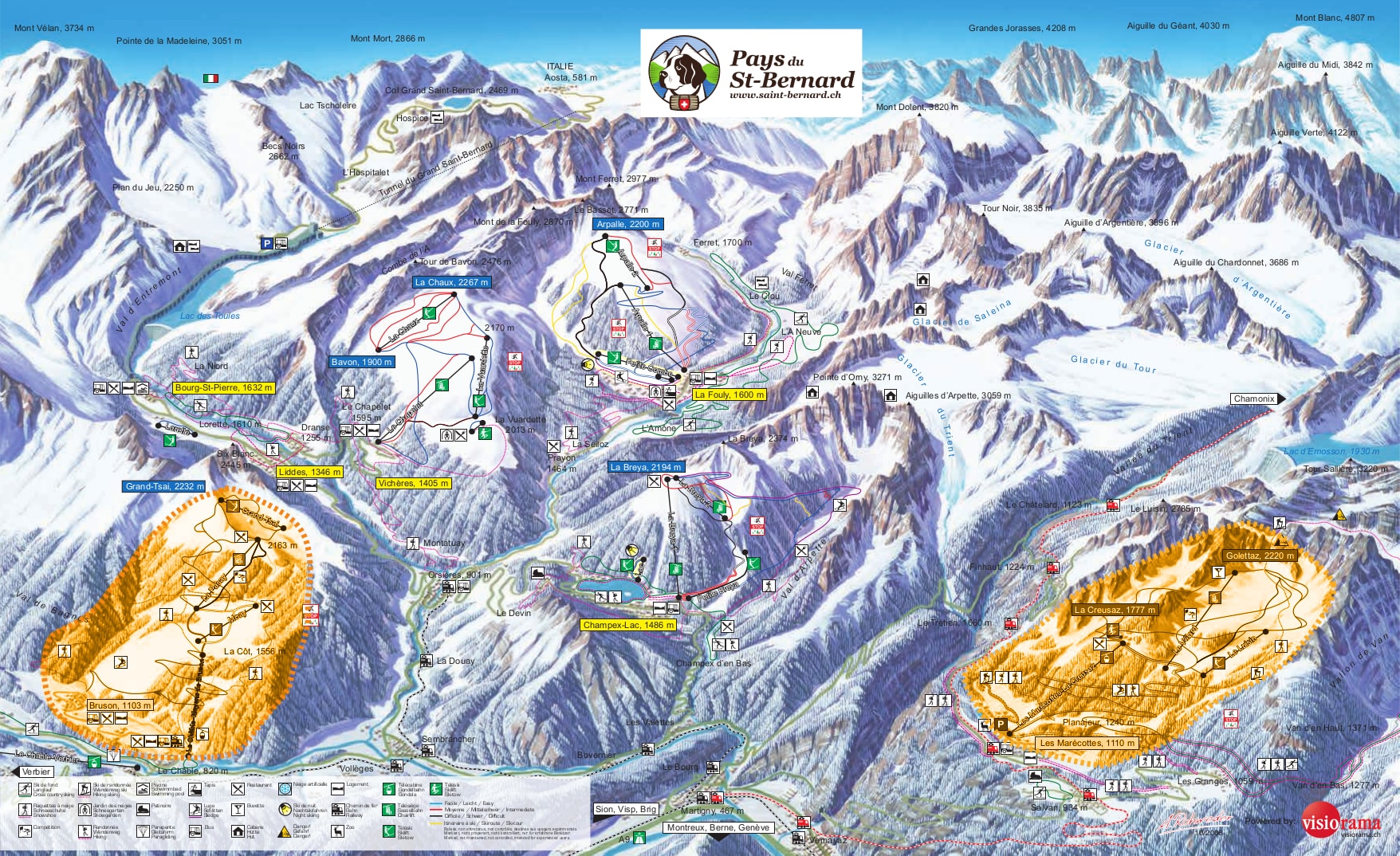 Saint Bernard ski map