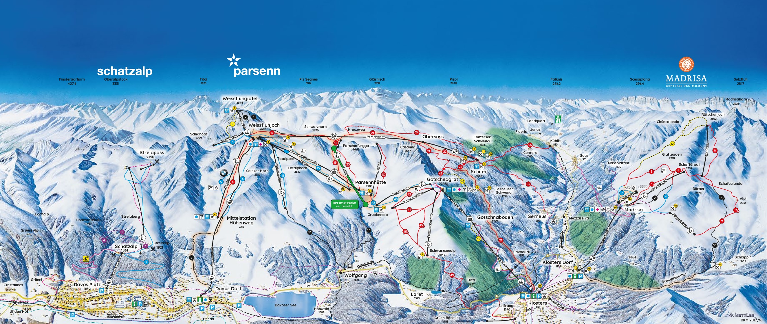 Davos Klosters ski map Davos Klosters ski map