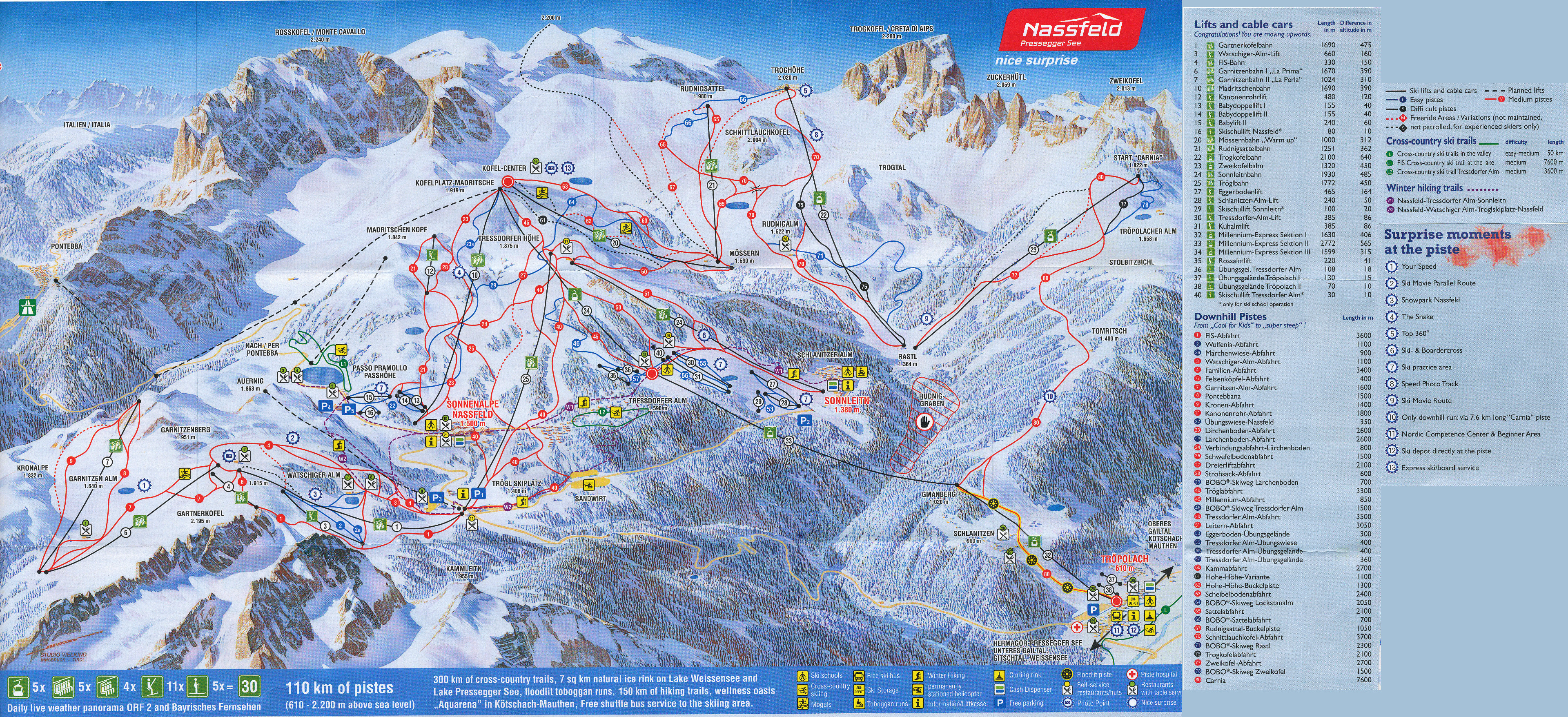 Nassfeld ski map Nassfeld ski map