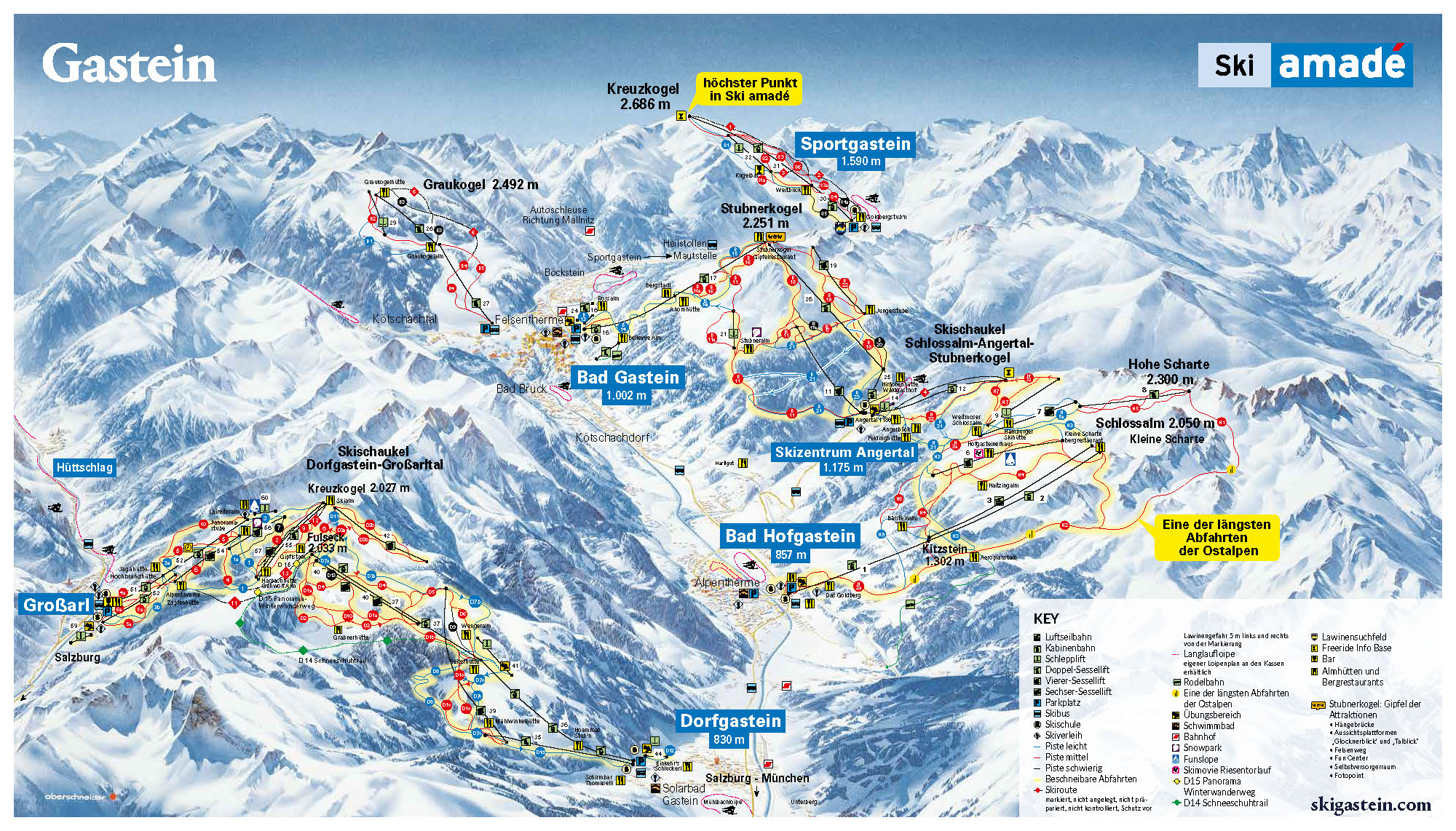 Bad Hofgastein ski map Bad Hofgastein ski map