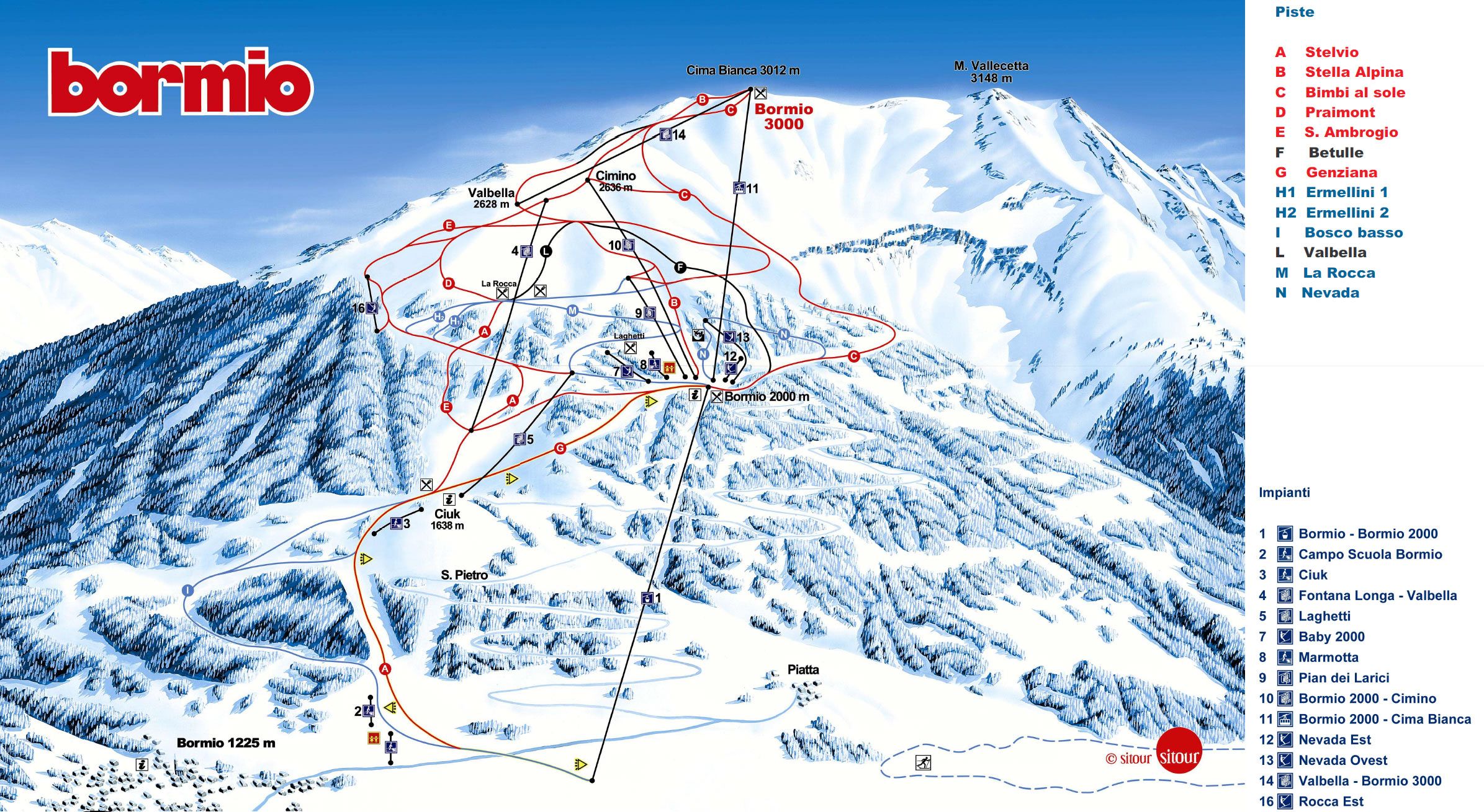Bormio sci map