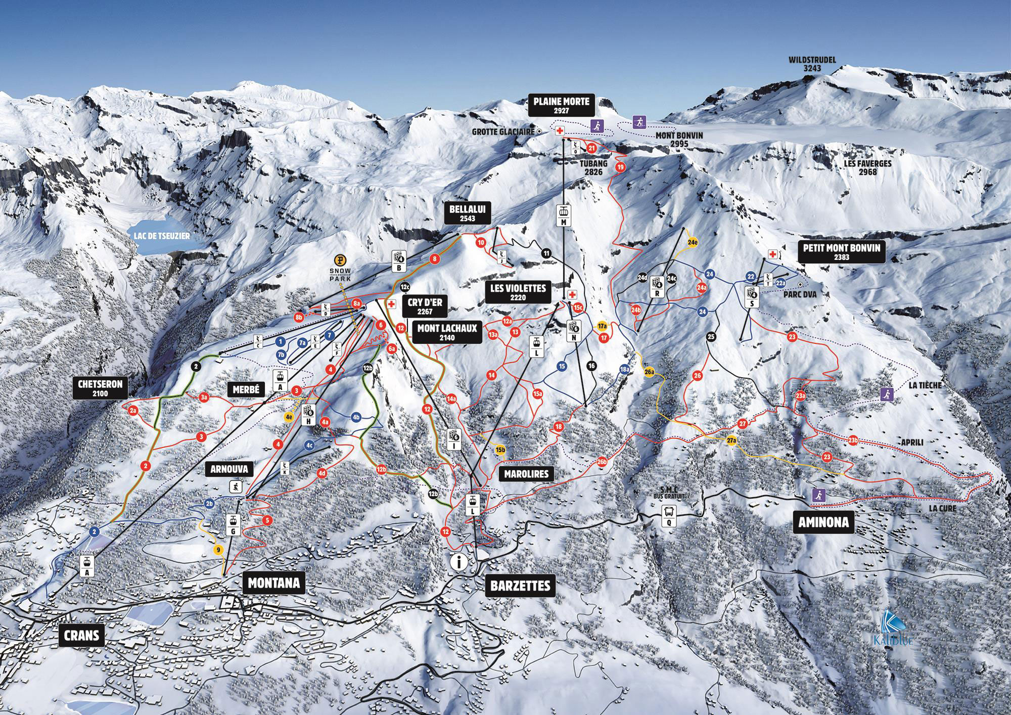Crans Montana Ski Map