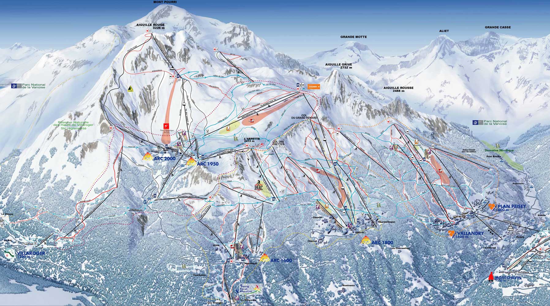 vallandry location ski