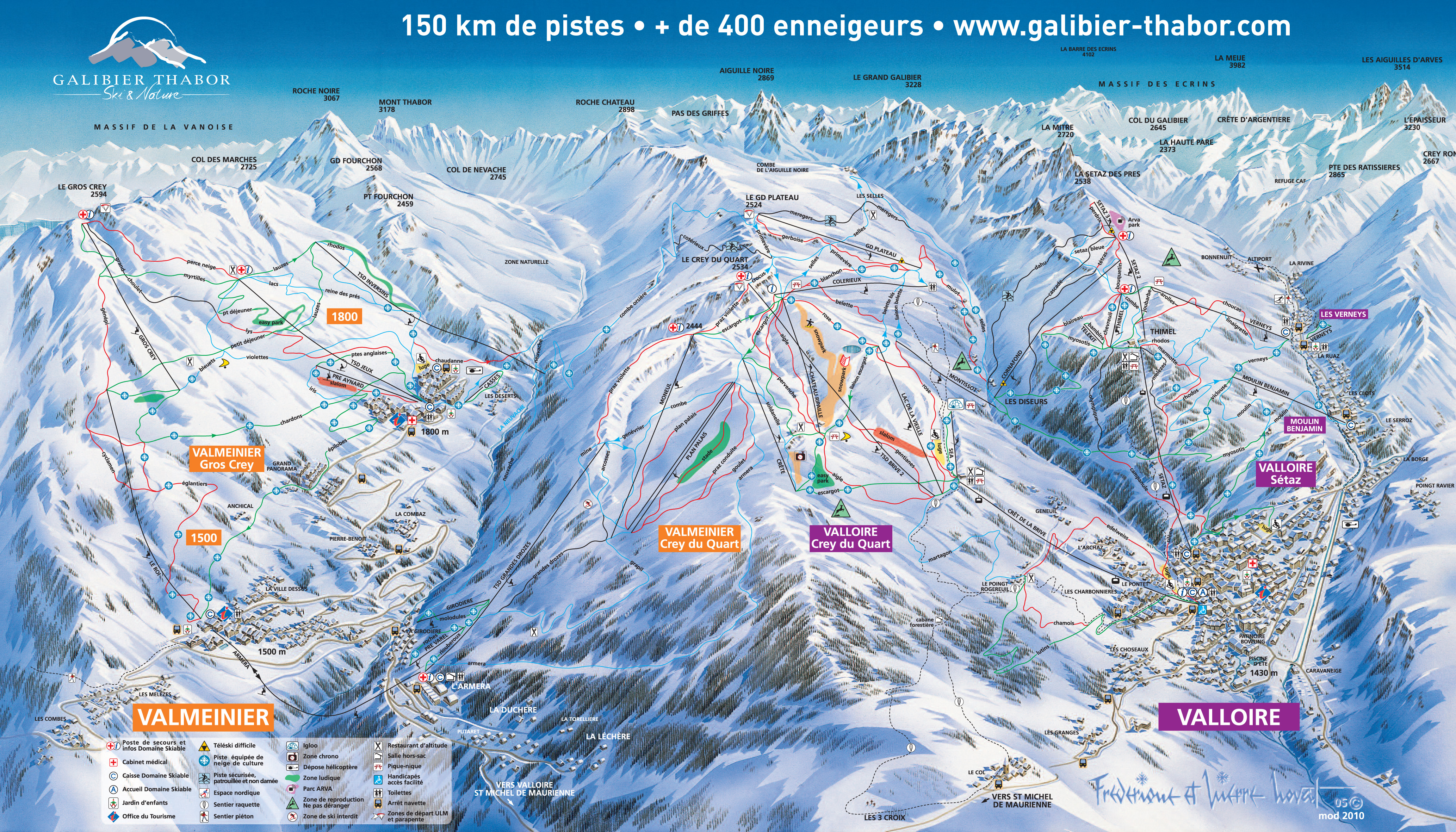 Valloire Plans des pistes