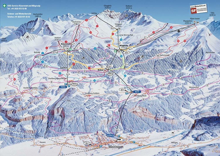 Swiss Ski Resorts Map
