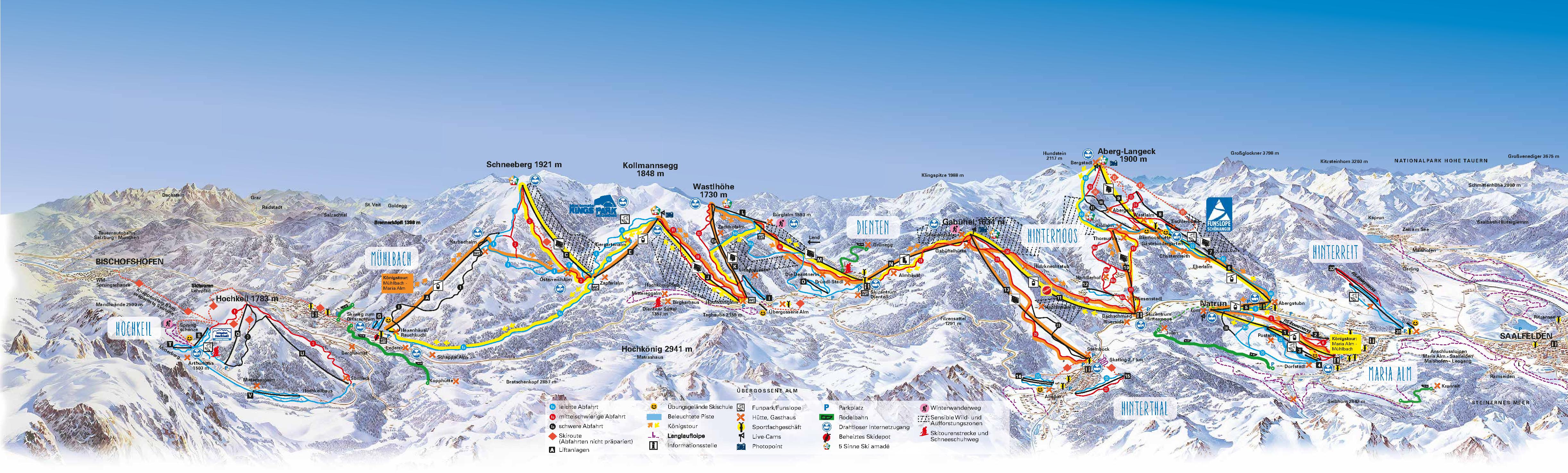 maria alm mapa Maria Alm   Zamljevid (Ski mapa) smučišča maria alm mapa