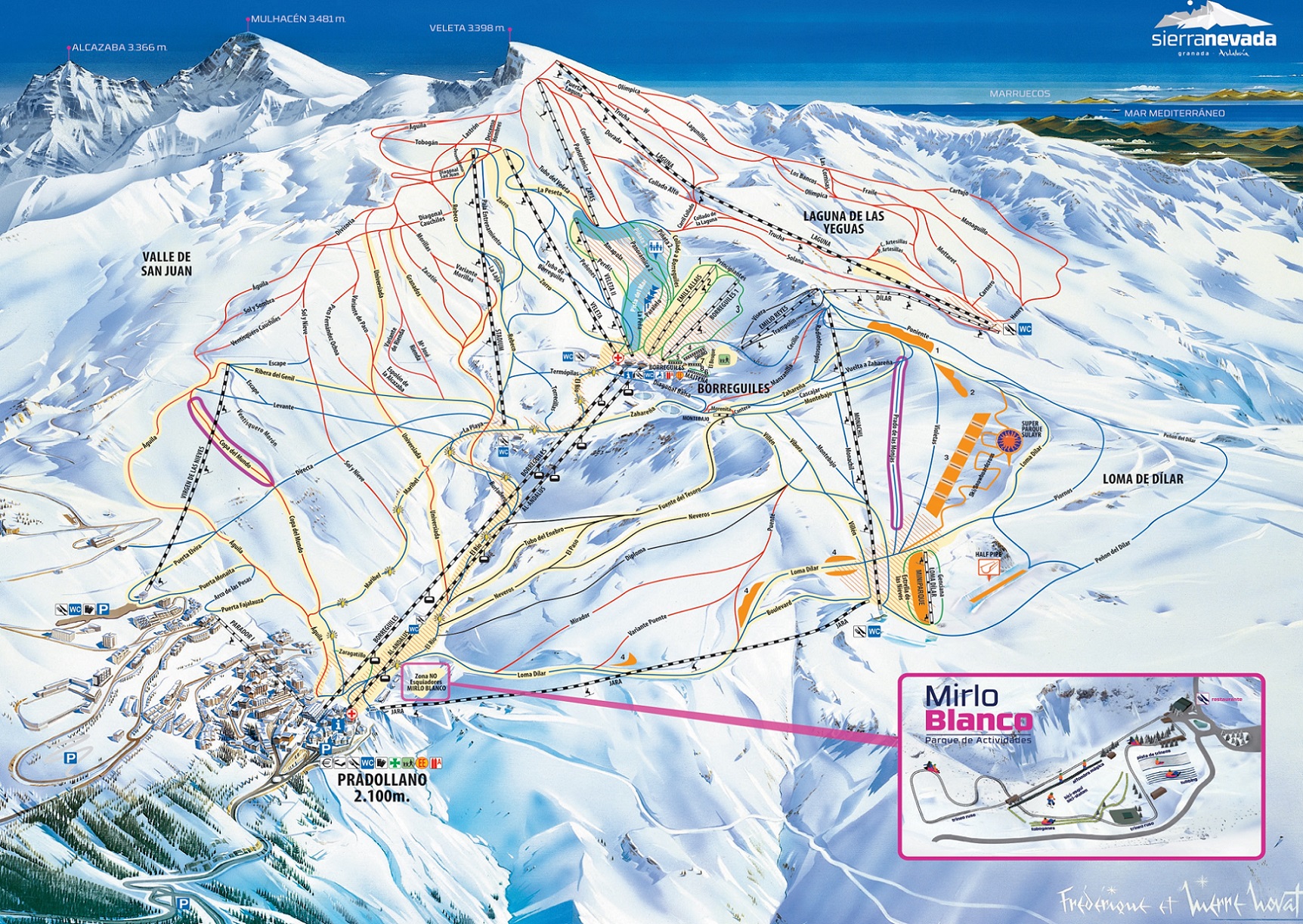 Sierra Nevada ski map Sierra Nevada ski map