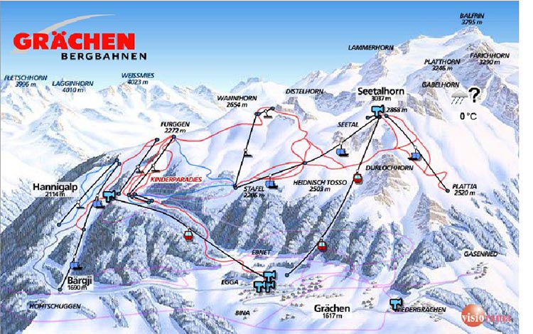Switzerland Ski Resorts Map