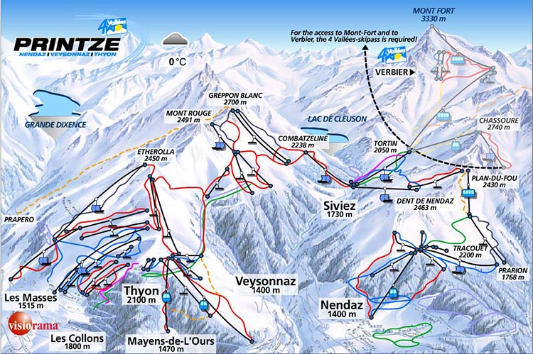 Swiss Ski Resorts Map