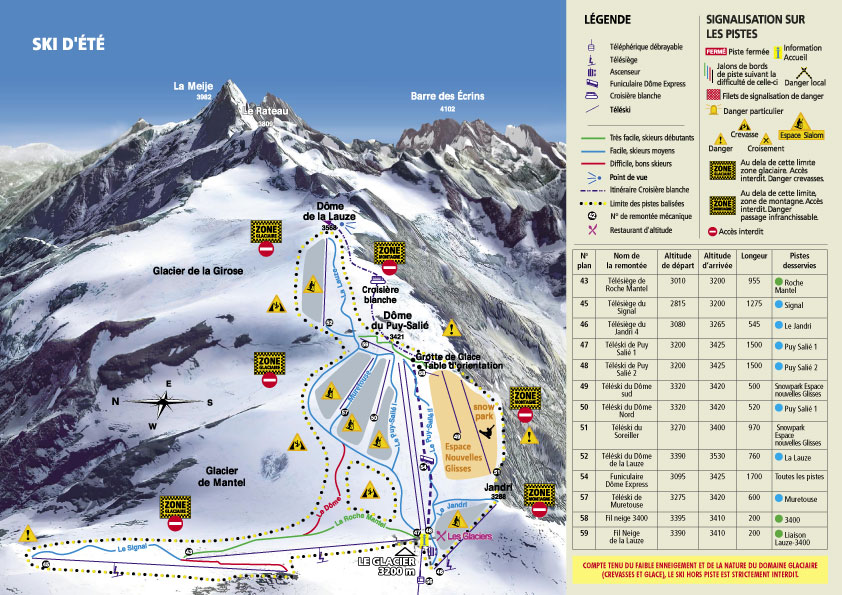 Les 2 Alpes ski map