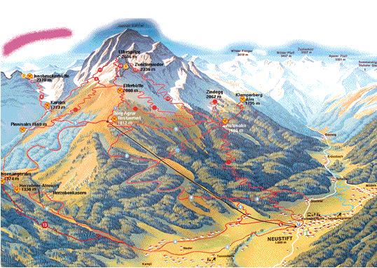 Stubaital ski map