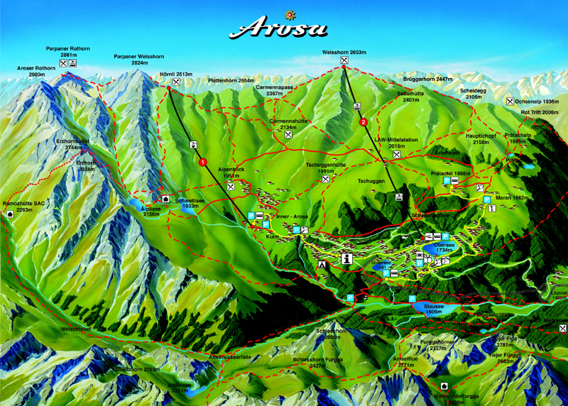 Arosa ski map