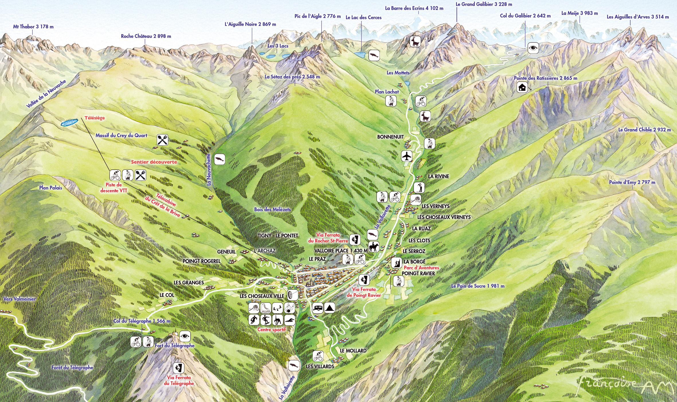 Valloire Plans des pistes