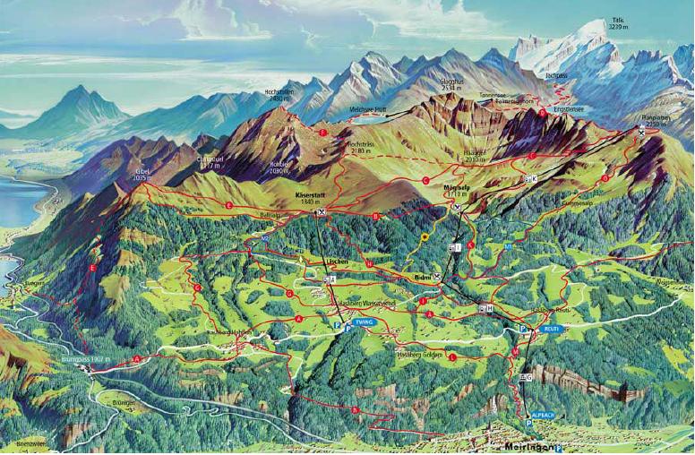 Meiringen Hasliberg, Haslital ski map