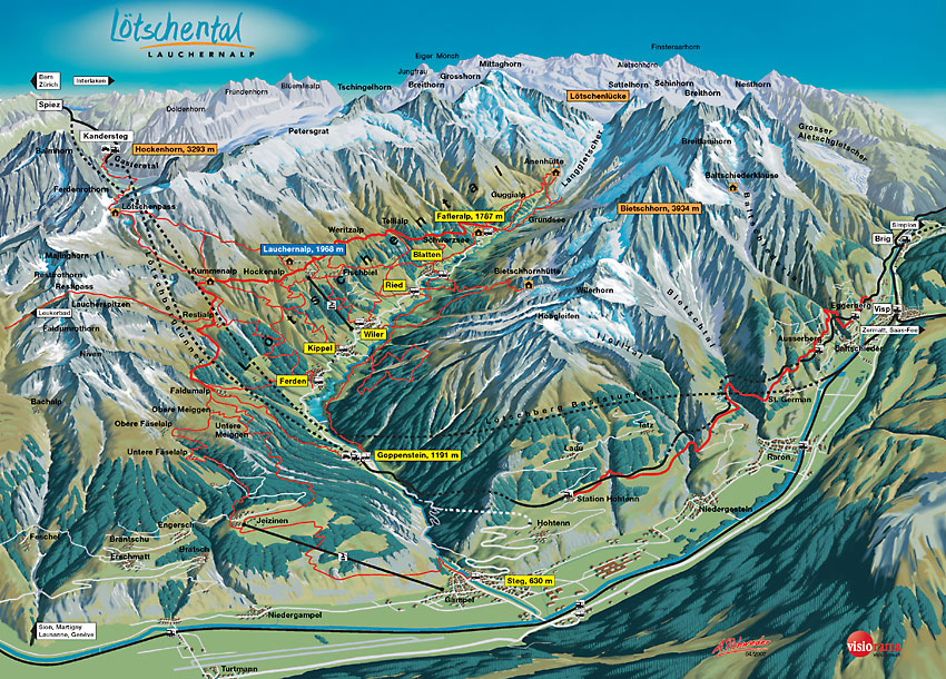 Kandersteg - mapy tras narciarskich
